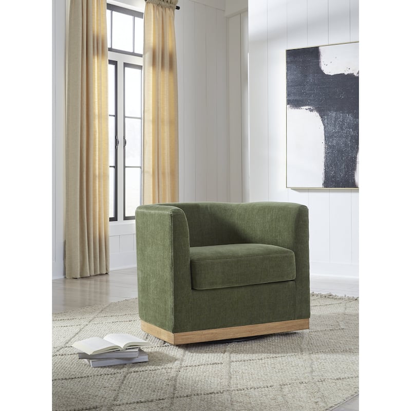 Signature Design by Ashley Jersonlow Forest Green Swivel Chair - 34" W x 31.25" D x 28.88" H