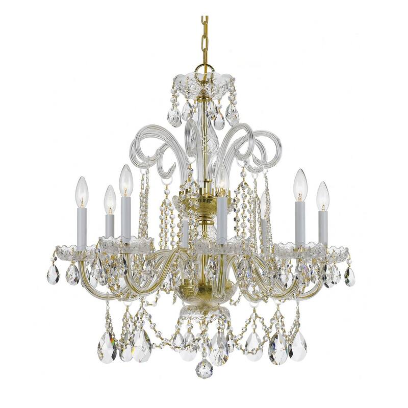Crystorama Lighting Group Traditional Crystal 8 Light 27" Wide - Polished Brass