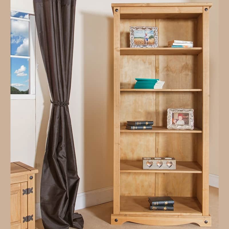 Wood Bookcase 5 Shelf Corona Collection | Furniture Dash