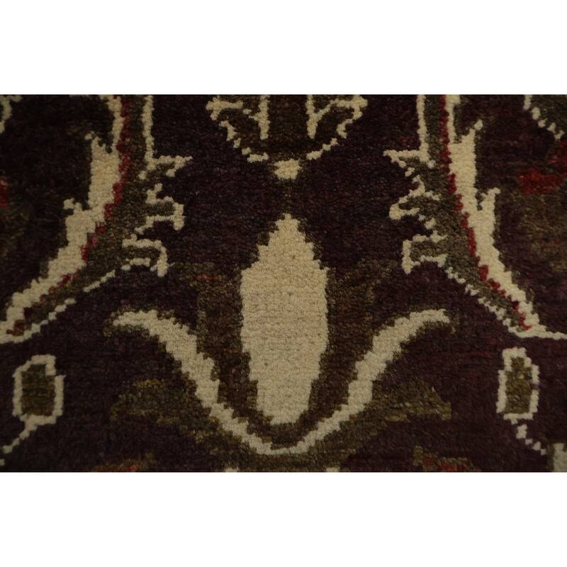 Hand Knotted Oriental 100% Wool Carpet Traditional All-Over Brown Peshawar Area Rug - 3' 1'' X 2' 0''