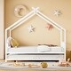 preview thumbnail 25 of 30, Full Size Metal House Bed with Twin Size Trundle