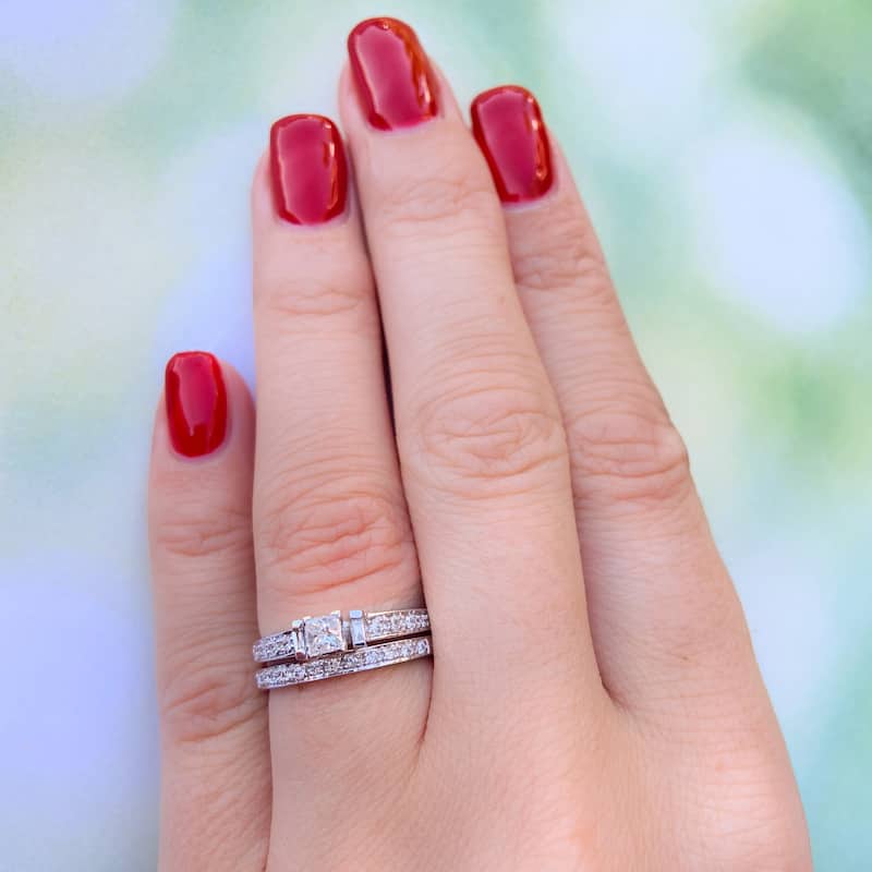Miadora 10k White Gold 1/3ct TDW Diamond Bridal Ring Set