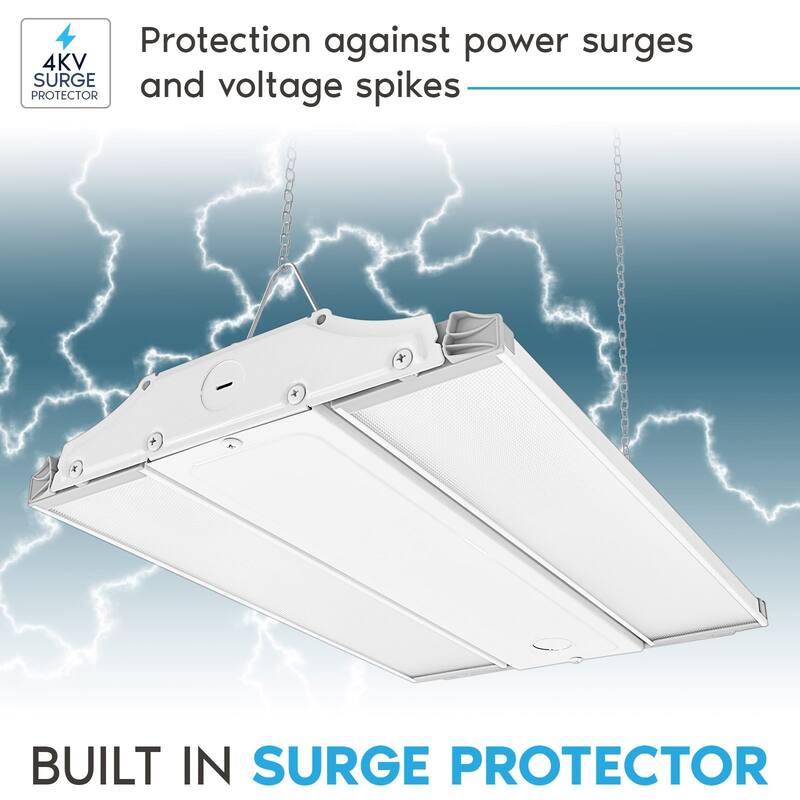 Luxrite 14 Inch Linear High Bay LED Shop Lights 80/110/150W, Up to 20500 Lumens 4CCT 0-10V Dimmable 120-277V UL