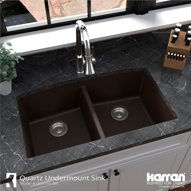 Karran Undermount Quartz Double Bowl Kitchen Sink