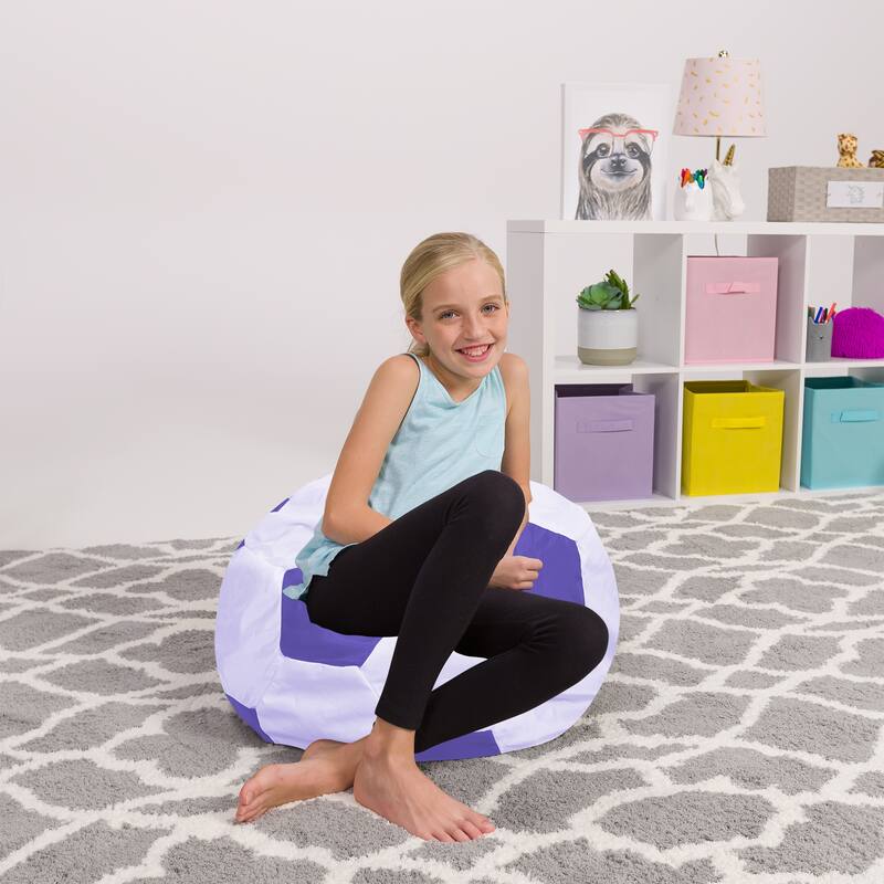 Kids Bean Bag Chair Cover Stuffed Animal Storage or Toy Organizer