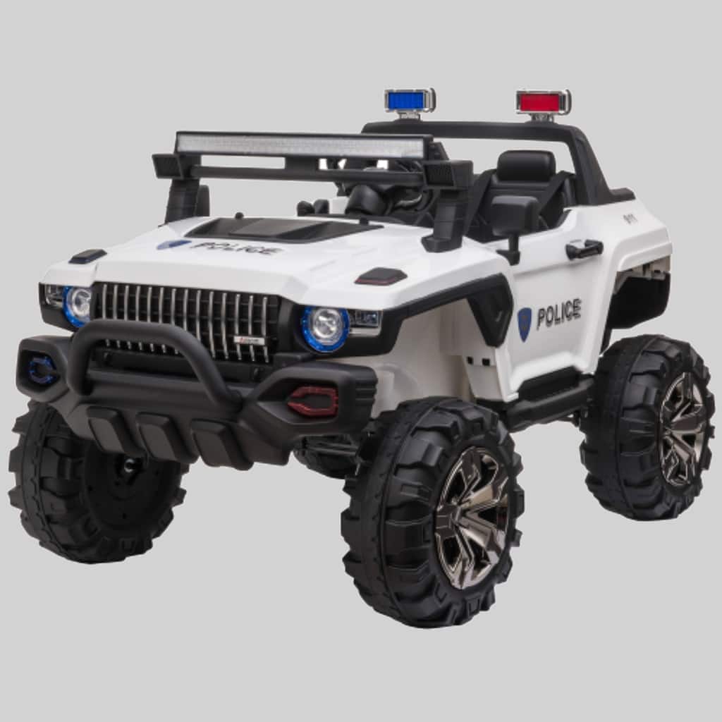 12V Police Car Ride-On Truck for Kids, 2-Seat SUV with Remote, Siren, Music, Lights & Suspension, 53" Long