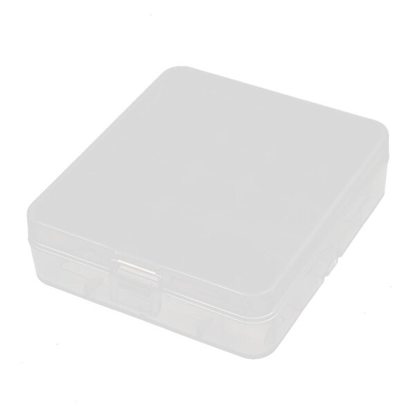 80mmx72mmx22mm Transparent Storage Case Hard Plastic Battery Holder Organizer