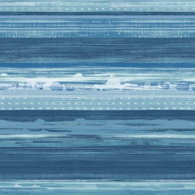 Seabrook Designs Boho Rhapsody Horizon Brushed Stripe Unpasted Wallpaper