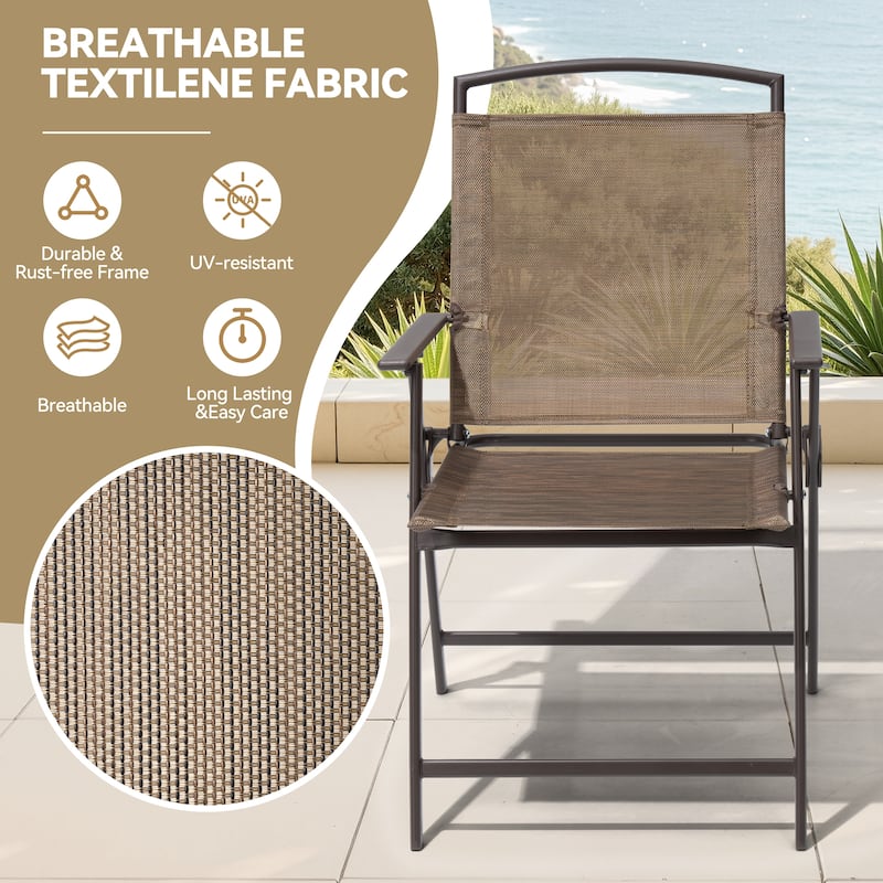 VredHom Outdoor 5-Piece Patio Dining Set with Folding Chairs