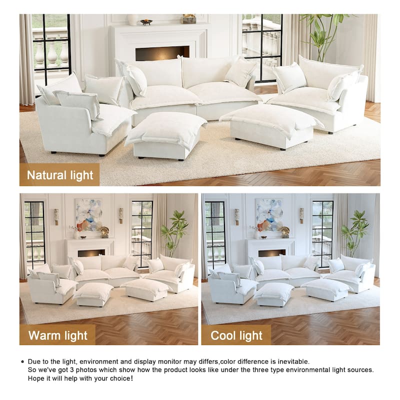 Cloud Chenille Upholstered Modular Sectional Sofa