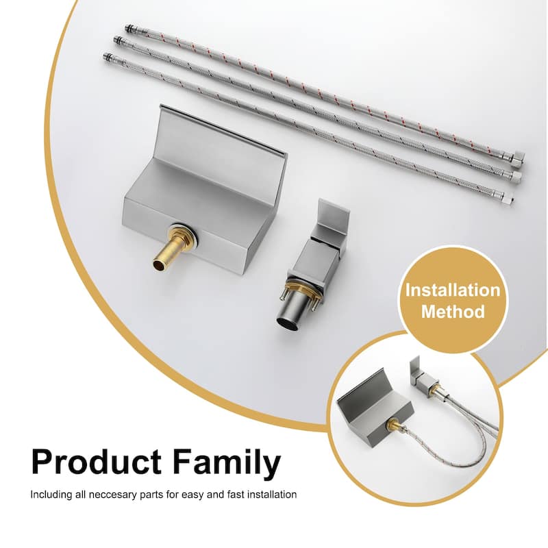 Single Handle Deck Mount Tub Faucet Brushed Nickel Modern 2 Hole Bathroom Bathtub Faucet