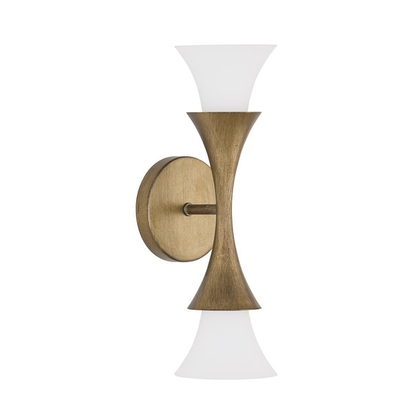 slide 2 of 5, 5" W x 16" H 1-Light Sconce in Mystic Luster with Soft White Glass 5"W x 15"H x 6"E