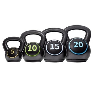 3-Piece Kettlebell Set - 5lb, 10lb, 15lb Weights For Home Gym Strength & Cardio Training