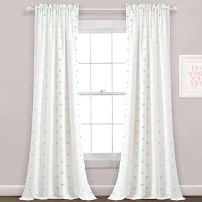 Lush Decor Rainbow Tufted Dot Window Curtain Panel (Single Panel) - 84" x 42"