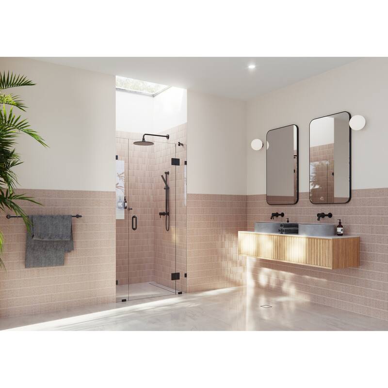 Glass Warehouse GHF-39.5 Stellar 78" High x 39-1/2" Wide Hinged - Matte Black