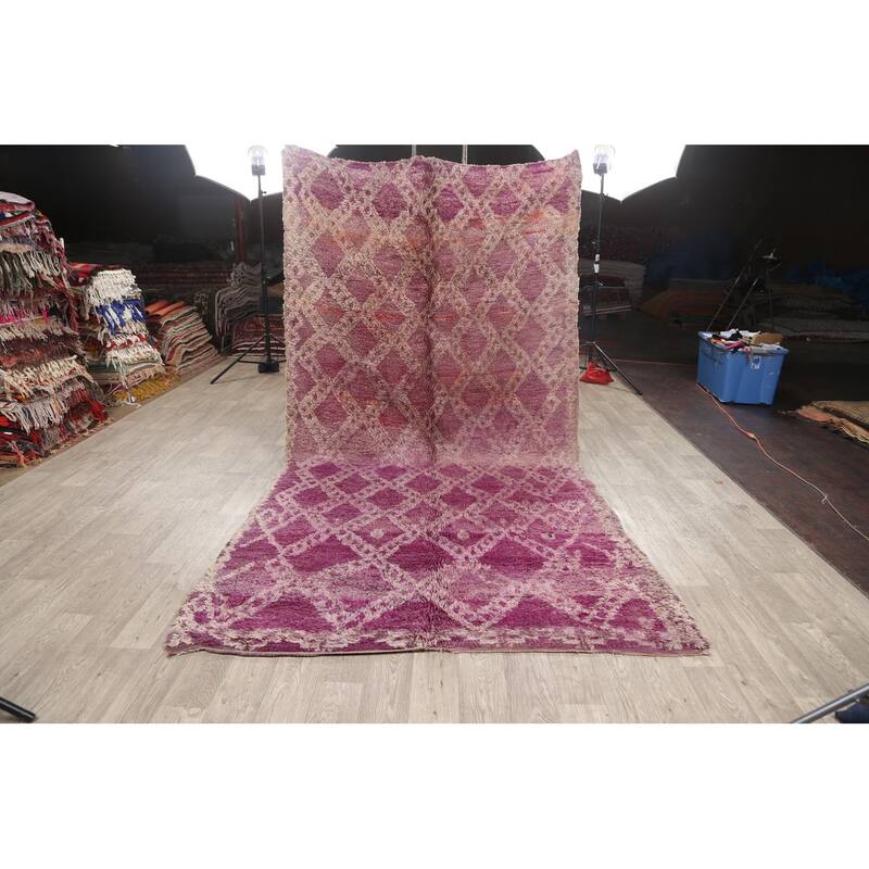 Antique Tribal Moroccan Area Rug Wool Hand-knotted Oriental Carpet - 5'8" x 11'3"