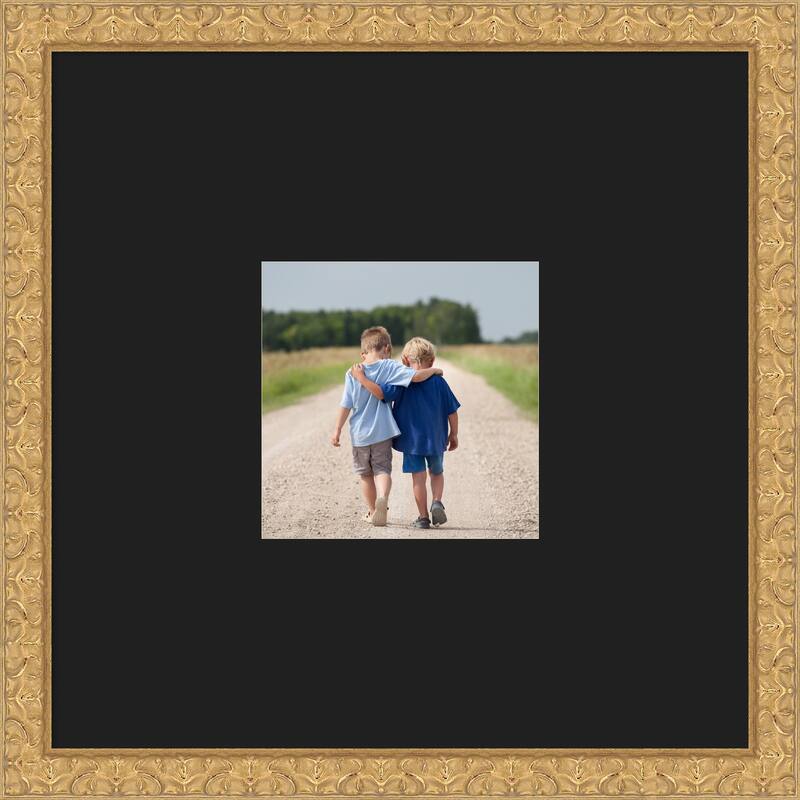 Lila Picture Frame, Photo Frame - 20x20 Matted Black 8x8 - Lila Gold