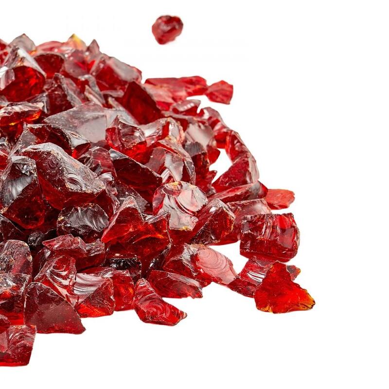Red Fireproof Glass Blocks Heat Resistant for Fire Pits - 3/4 inch