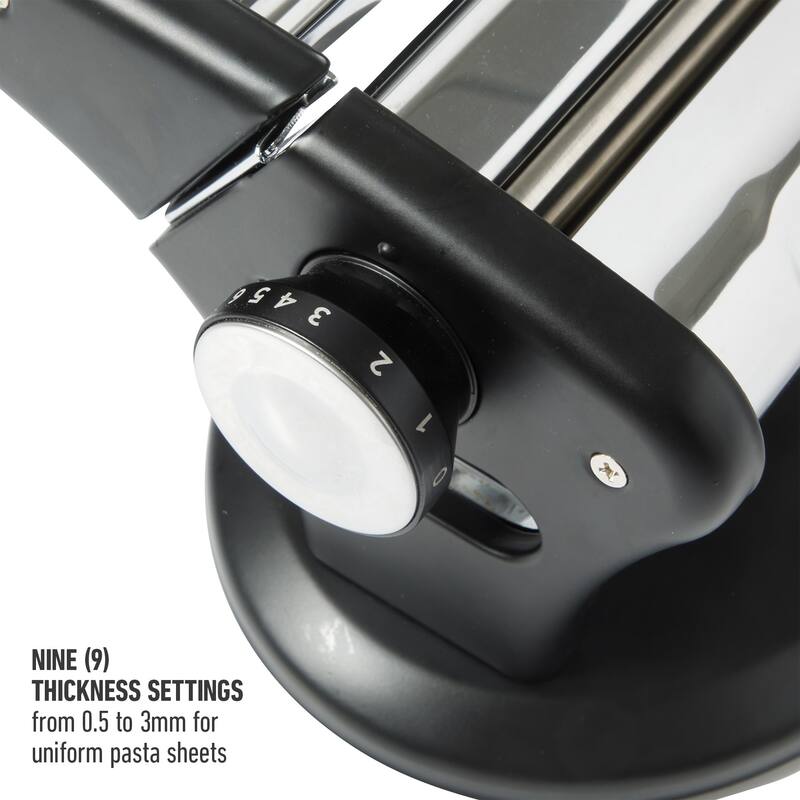 Calphalon Aero Heavy Duty Manual Pasta Maker Machine Noodle Maker w/Rollers & Cutters - Spaghetti, Fettuccini, Lasagna - Black