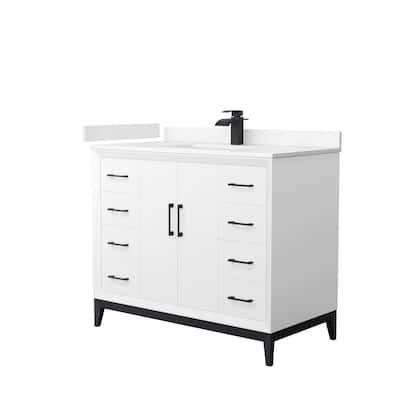 Amici Single Bathroom Vanity Set, Cultured Marble Top