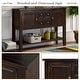 preview thumbnail 15 of 61, Vintage Elegant Style Buffet Sideboard Console Table with 4 Storage Drawers, 2 Cabinets & Bottom Shelf (Antique Gray)