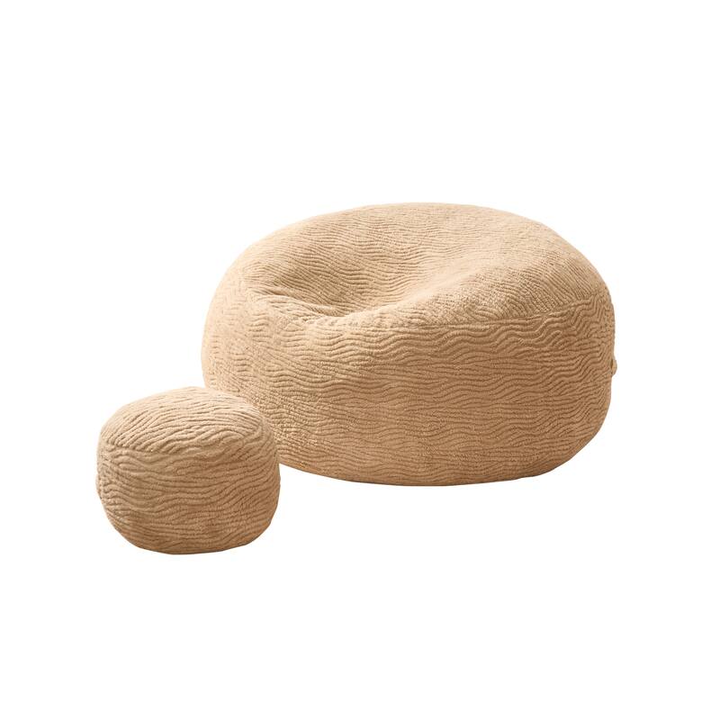 OVIOS Plush Wrapped Lounger Sofa With Ottoman