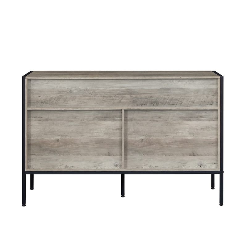 48.58" Modern Rustic Grey Wood Dresser Chest With Drawers