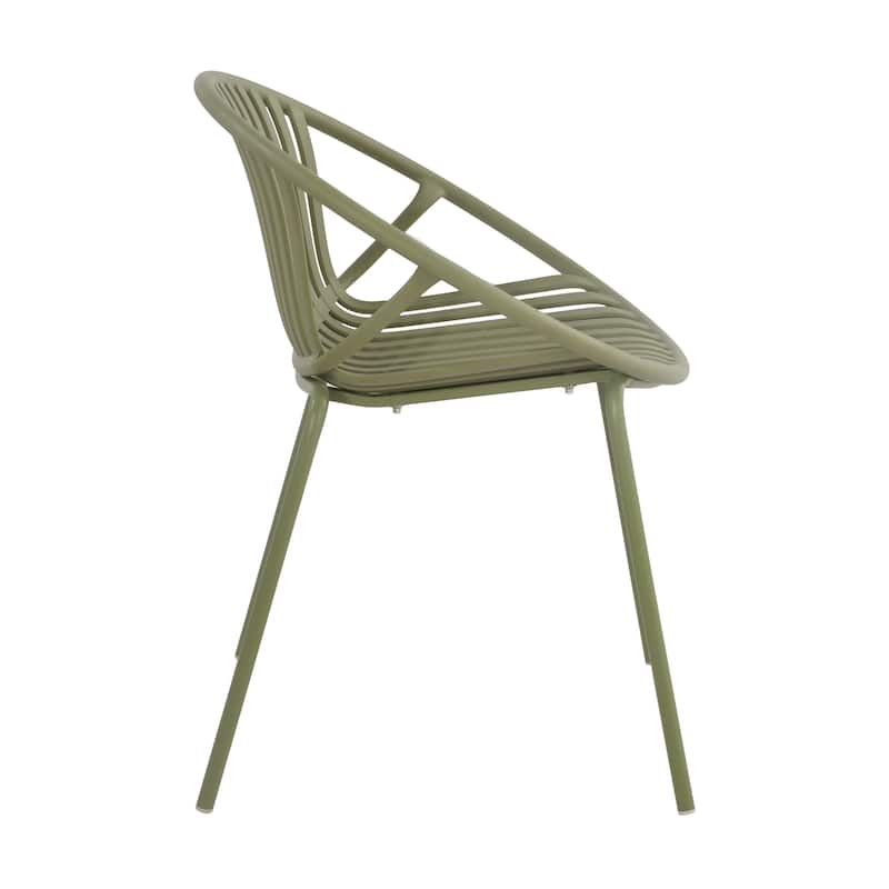 Christopher Knight Home - Lockhart Patio Dining Chair with Metal Legs and Plastic Backrest