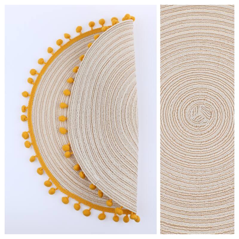 Placemats Set of 6 Polyester Placemats for Kitchen Dining Table Decor Heat Resistant Table Placemats Wipeable Table Mat - Coffee