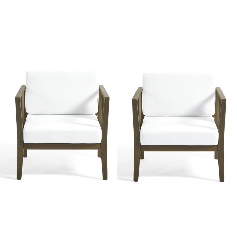 Outdoor Teak Solid Wood Patio Furniture Set Loveseat Armchair Table Collection