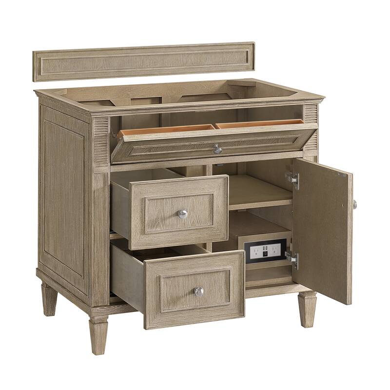 James Martin Vanities Lorelai 36" Single Vanity, Whitewashed Oak