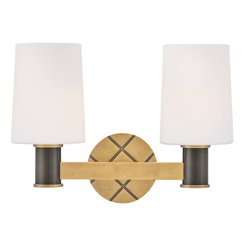 Hinkley Lighting 51372-BX Declan 2 Light 15" Wide Vanity Light with - Heritage Brass / Black Oxide