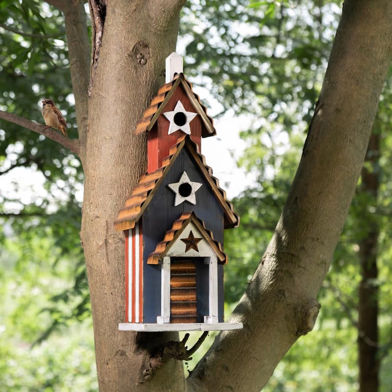 Glitzhome 24"H Extra-Large Farmhouse Rustic Wood Birdhouse
