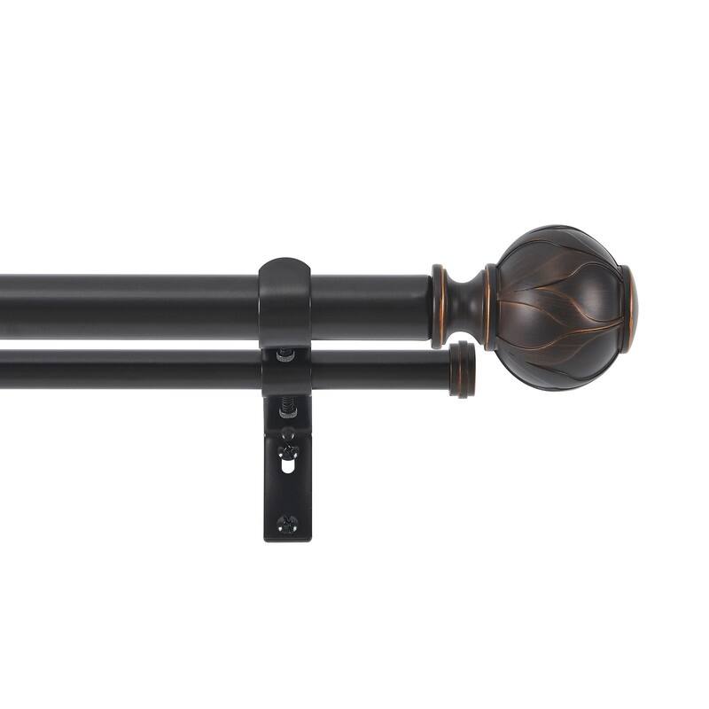 KAWOTI Adjustable Double Curtain Rod - L152.25"x D2.5"
