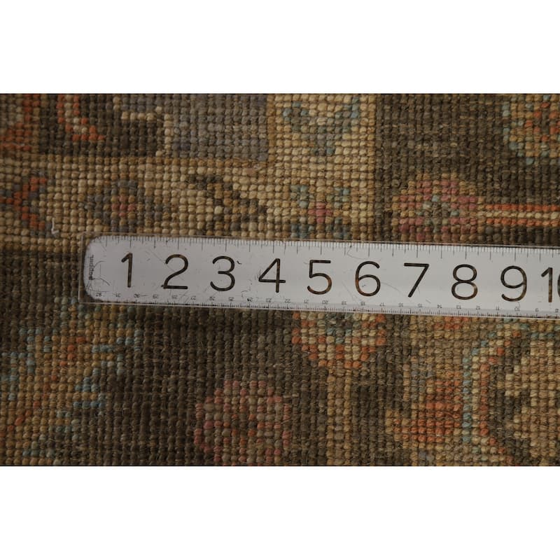 Hand Knotted Oriental 100% Wool Carpet Transitional All-Over Greys & Charcoal Oushak Area Rug - 9' 1'' X 6' 0''