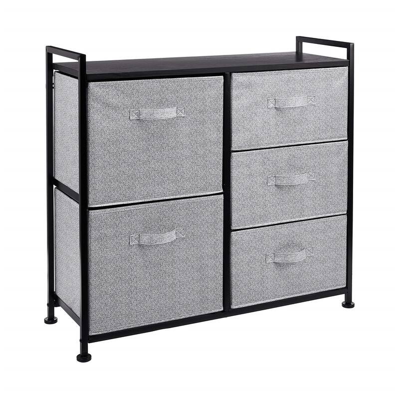 Basics Fabric 5-Drawer Storage Organizer Unit for Closet - Black - 5-drawer