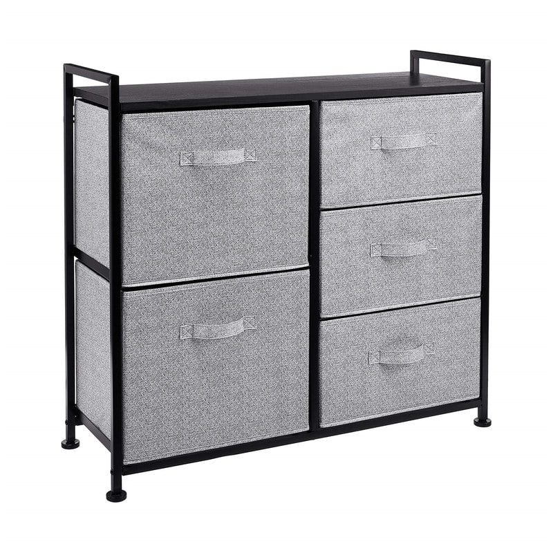 Basics Fabric 5-Drawer Storage Organizer Unit for Closet