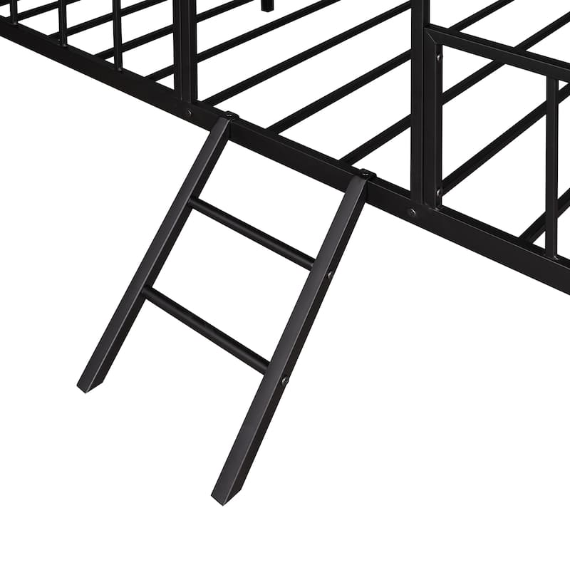 Metal House Bed Frame with Slatted Support