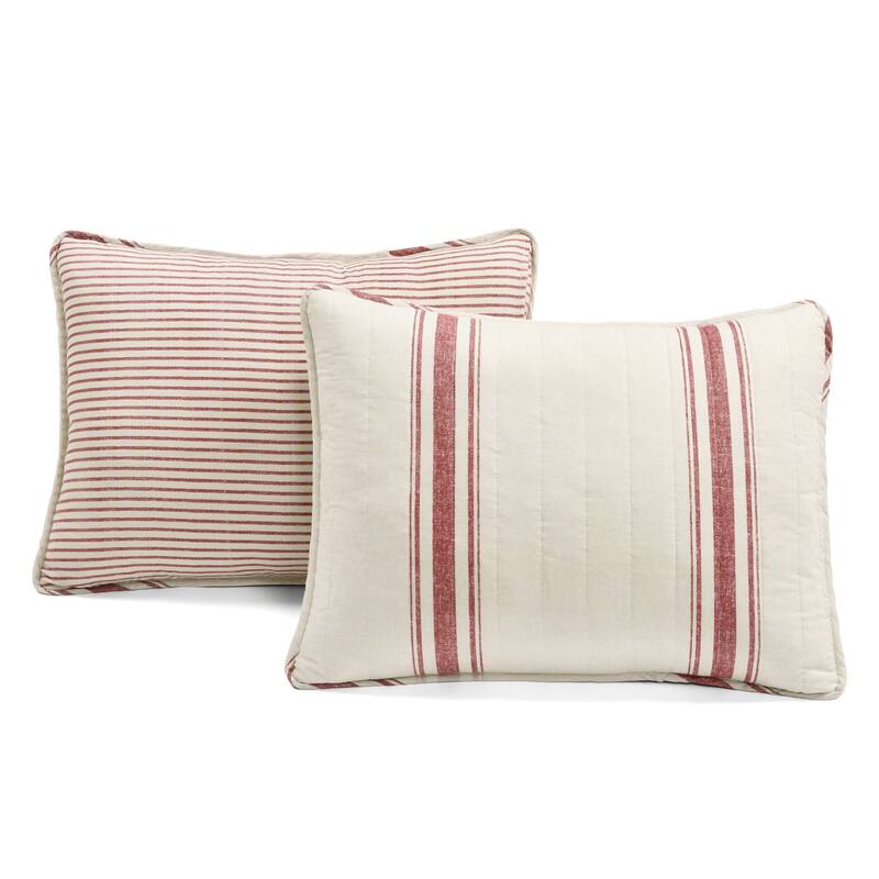 Lush Decor Farmhouse Stripe 3 Piece Quilt Set