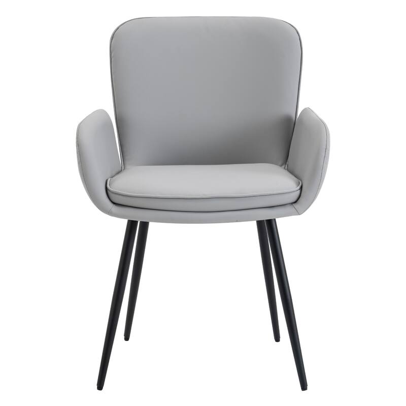 Set of 2 Cat-Scratch Resistant Dining Chairs with Gold Metal Legs