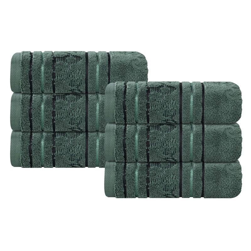 Superior Sadie Zero Twist Cotton Jacquard Hand Towel, Set of 6