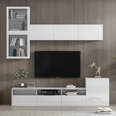 Glossy TV Stand with Spacious Storage