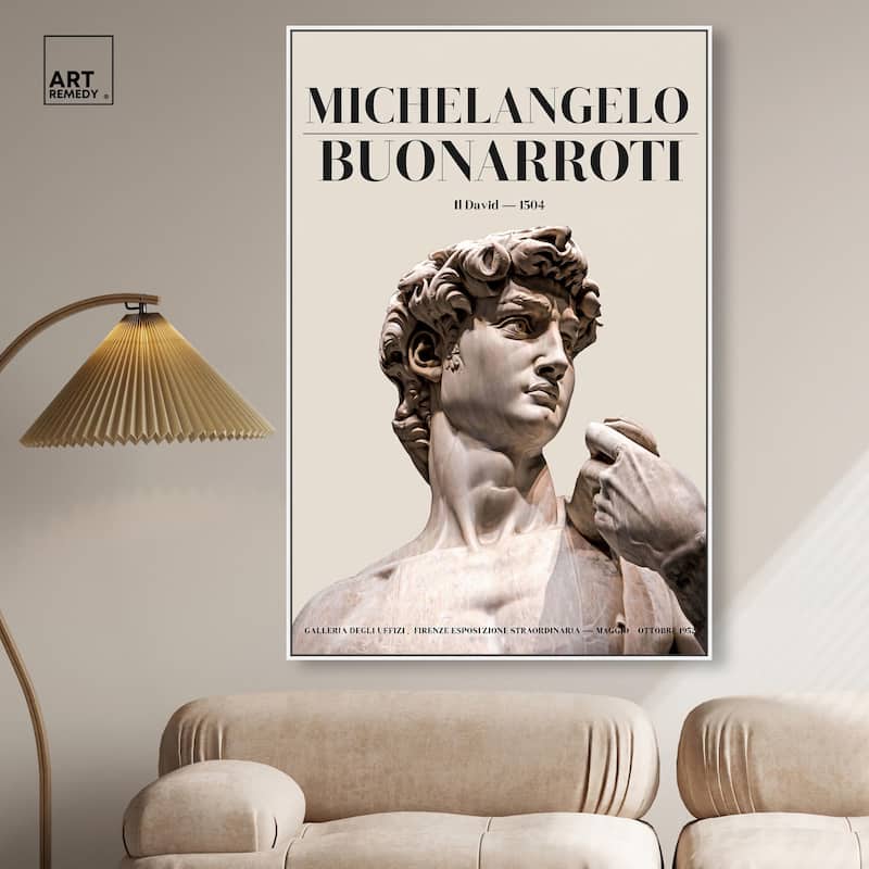 Gaze of Michelangelo's David Canvas by Art Remedy