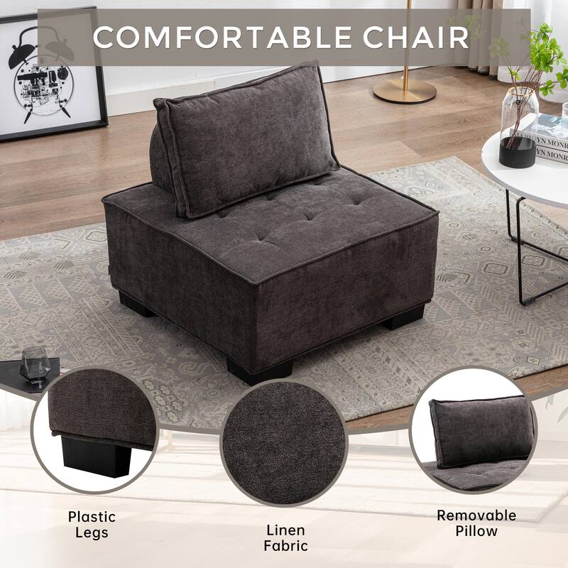 Modern Upholstered Living Room Chairs Set of 2