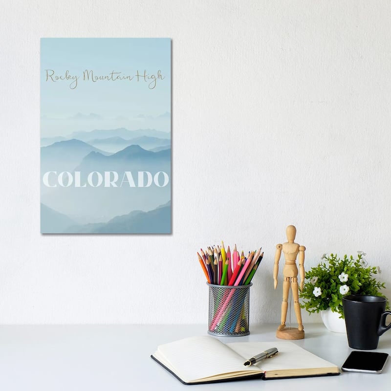 iCanvas "Rocky Mountain High" by WordsAndMusicArt Canvas Print - 12x8x0.75