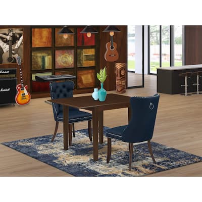 East West Furniture Kitchen Table Set Consists of a Rectangle Dining Table and Parson Chairs, Mahogany (Pieces Options)