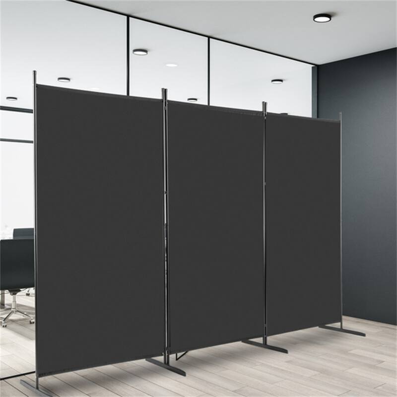 Black 6FT Foldable Screen Polyester Fabric Screen