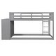 preview thumbnail 9 of 7, Gray Pine Wood Bunk Bed with 4 Drawers, 3 Shelves, and Built-in Ladder
