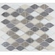 preview thumbnail 6 of 6, Decorative Accent Rain Drop Stone and Glass Mosaic Tile in Gris et Blanc - 12x13