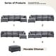 preview thumbnail 143 of 150, Corduroy Sectional Sofa with Removable Ottomans & Ultra-soft Cushions for Living Room & Bedroom